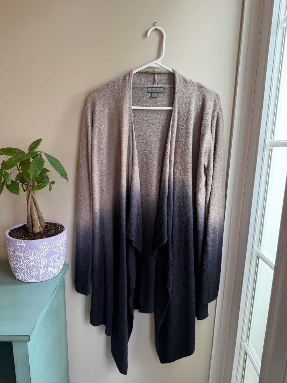 Barefoot Dreams Ombre Open-Front Cardigan - Taupe to Black
